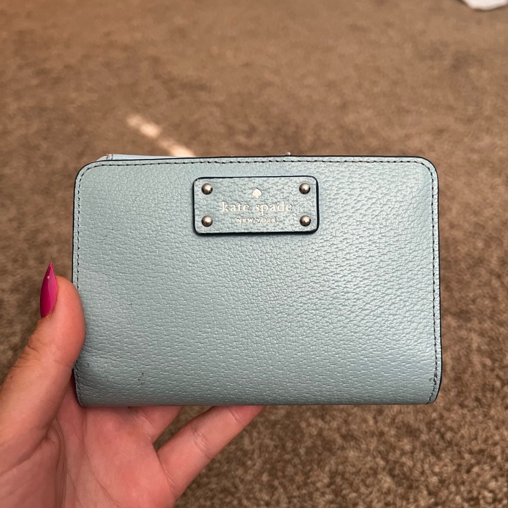 Kate Spade: Blue wallet with button snap
